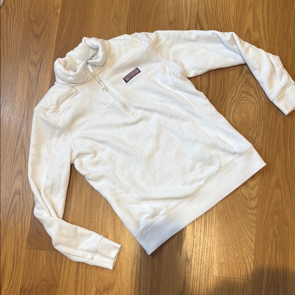 Vineyard Vines White Zip Up Sweater